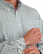 Cinch Men's Long Sleeve Cream Printed Button Down Shirt MTW1106155