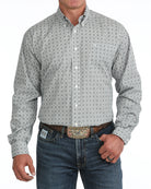 Cinch Men's Long Sleeve Cream Printed Button Down Shirt MTW1106155