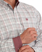 Cinch Men's Long Sleeve White/Gray Plaid Button Down Shirt MTW1106159