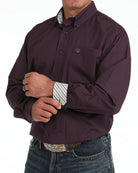 Cinch Men's Long Sleeve Purple Button Down Shirt MTW1106160