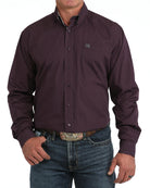 Cinch Men's Long Sleeve Purple Button Down Shirt MTW1106160