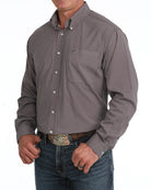 Cinch Men's Long Sleeve Purple Geo Printed Button Down Shirt MTW1106162
