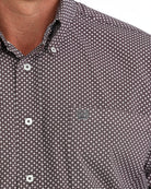 Cinch Men's Long Sleeve Purple Geo Printed Button Down Shirt MTW1106162