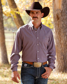 Cinch Men's Long Sleeve Purple Geo Printed Button Down Shirt MTW1106162