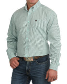 Cinch Men's Turquoise Long Sleeve Printed Button Down Shirt MTW1106165