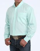 Cinch Men's Light Blue Striped Long Sleeve Button Down Shirt MTW1106166