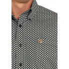 Men's Cinch Short Sleeve Black and Blue Printed Button Up MTW1111492-BLK - Crazy House Western Wear