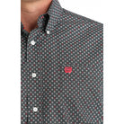 Men's Cinch Black Printed Short Sleeve Shirt MTW1111500