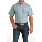 Men's Cinch Short Sleeve Blue Button Up Shirt MTW1111501