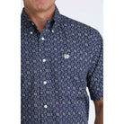Men's Cinch Short Sleeve Geometric Print Button Up Shirt MTW1111514