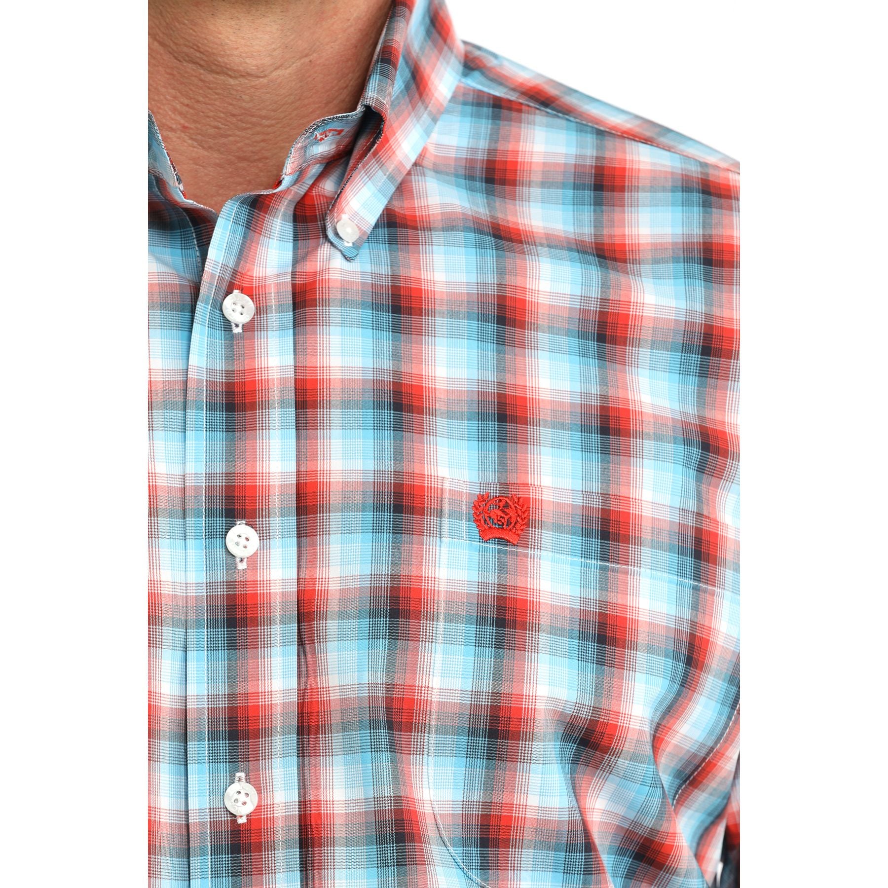 Men's Cinch Short Sleeve Plaid Button Down Shirt MTW1111521