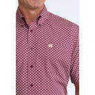 Men's Cinch Short Sleeve Purple Geo Print Short Sleeve Western Shirt MTW1111527