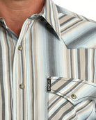 Cinch Men's Long Sleeve Striped Modern Fit Snap Shirt MTW1303112