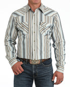 Cinch Men's Long Sleeve Striped Modern Fit Snap Shirt MTW1303112