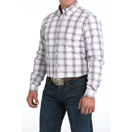 Men's Cinch Long Sleeve Modern White Button Up Shirt MTW1347139