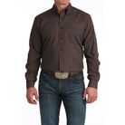 Men's Cinch Long Sleeve Modern Brown Button Down Shirt MTW1347153
