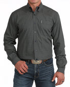 Cinch Men's Long Sleeve Navy Geometric Modern Fit Button Down Shirt MTW1347167
