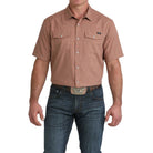 Men's Cinch Brown Short Sleeve Camp Snap Shirt MTW1402010