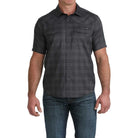 Men's Cinch Short Sleeve Black Camp Shirt MTW1402011