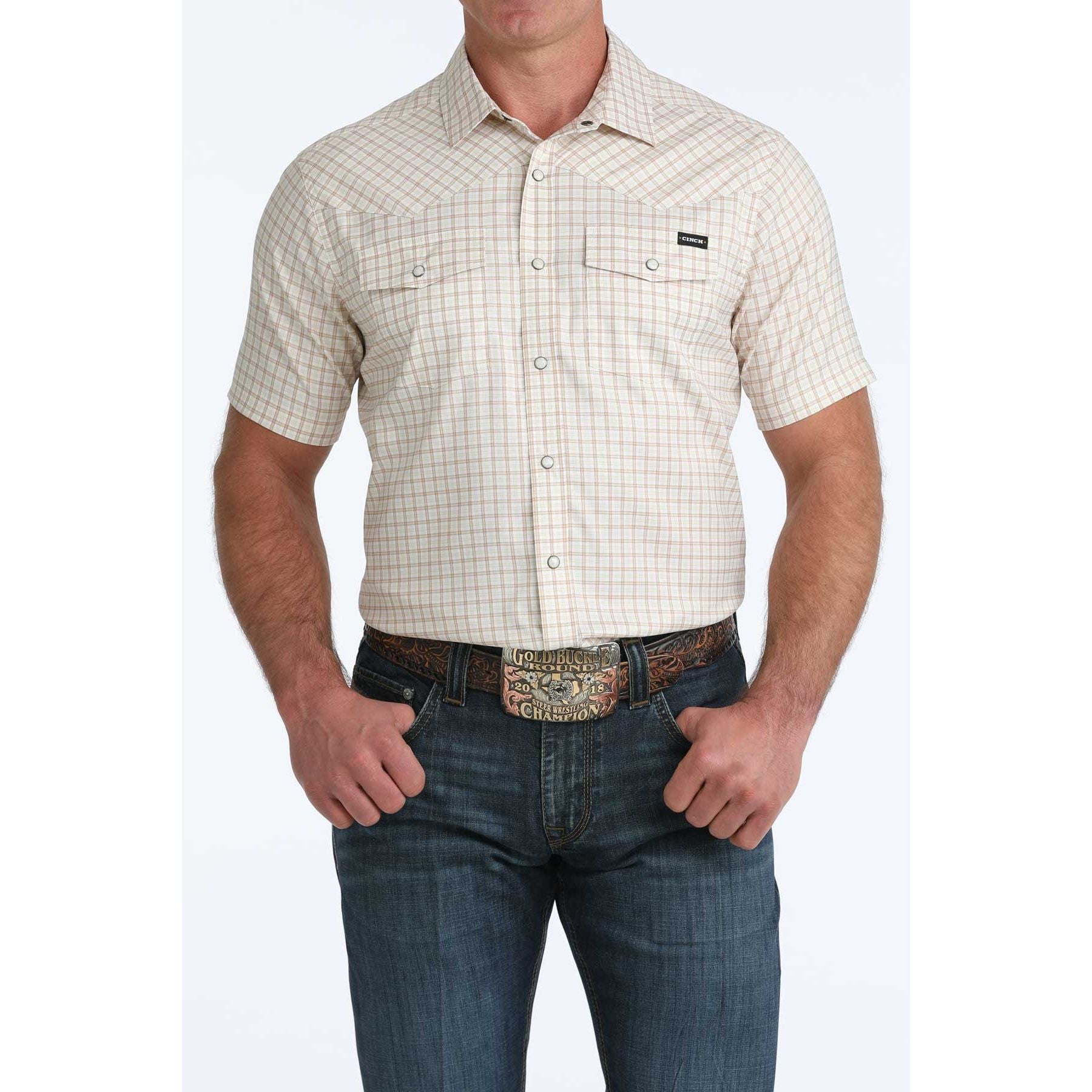 Men's Cinch Short Sleeve Camp Western Snap Shirt MTW1402012