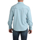 Men's Cinch Long Sleeve Blue Arenaflex Western Camp Shirt MTW1403006