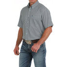 Men's Cinch Light Blue Print ArenaFlex Short Sleeve Shirt MTW1704149 - Crazy House Western Wear