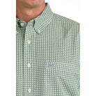 Men's Cinch Green Printed Arenaflex Short Sleeve Shirt MTW1704164