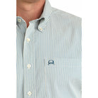 Men's Cinch Blue Striped Arenaflex Short Sleeve Shirt MTW1704166