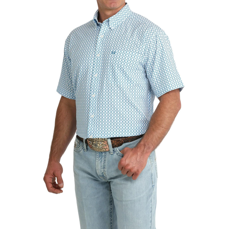 Men's Cinch Blue Arenaflex Printed Button Down Shirt MTW1704170