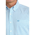 Men's Cinch Blue Arenaflex Printed Button Down Shirt MTW1704170