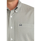 Men's Cinch Short Sleeve White Arenaflex Button Down Shirt MTW1704174