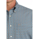 Men's Cinch Short Sleeve Arenaflex Geo Printed Button Up MTW1704177