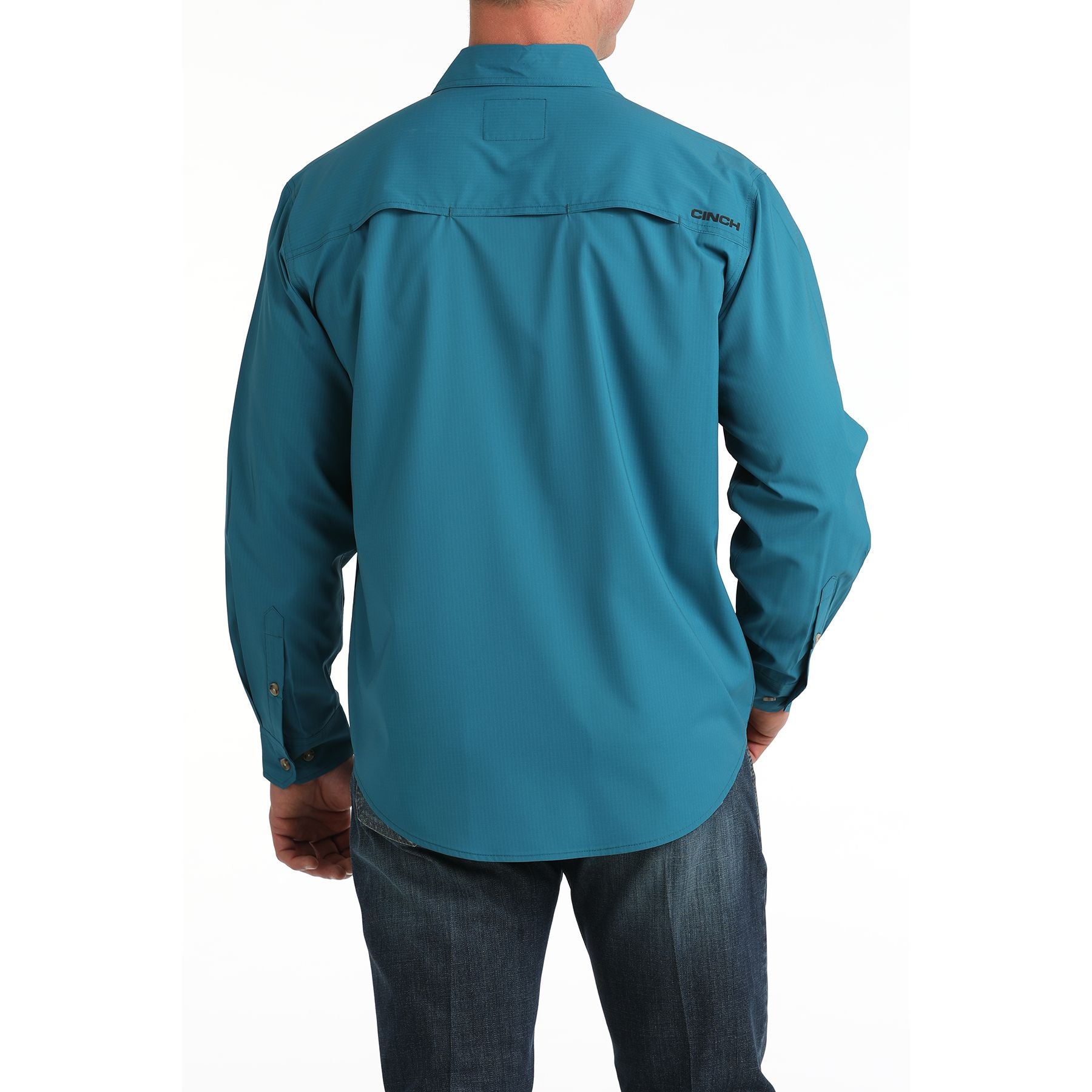 Men's Cinch Long Sleeve Teal Button Up Arenaflex Shirt MTW1722004