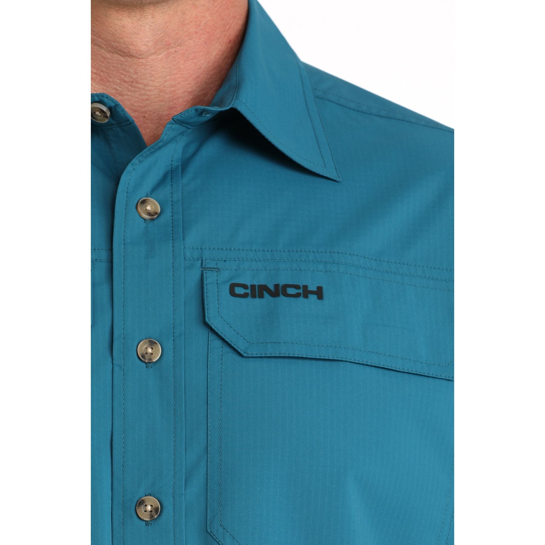 Men's Cinch Long Sleeve Teal Button Up Arenaflex Shirt MTW1722004