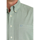 Men's Cinch Green Printed Arenaflex Button Down Shirt MTW1862041