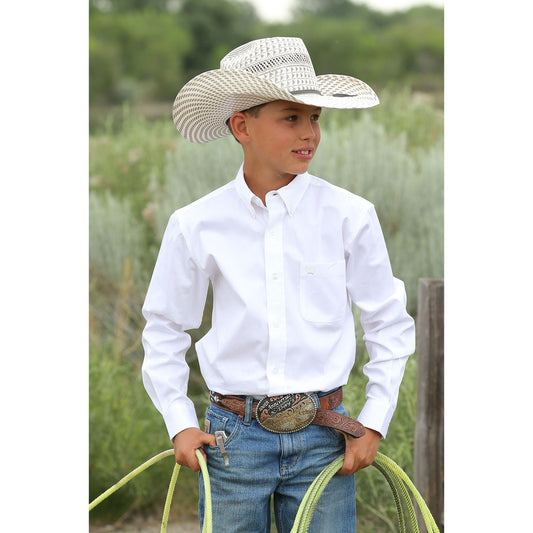 Boy's Cinch Long Sleeve Solid Twill Button Down MTW7060031