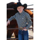 Boy's Geometric Print Button-Down Western Shirt MTW7060368 - Crazy House Western Wear