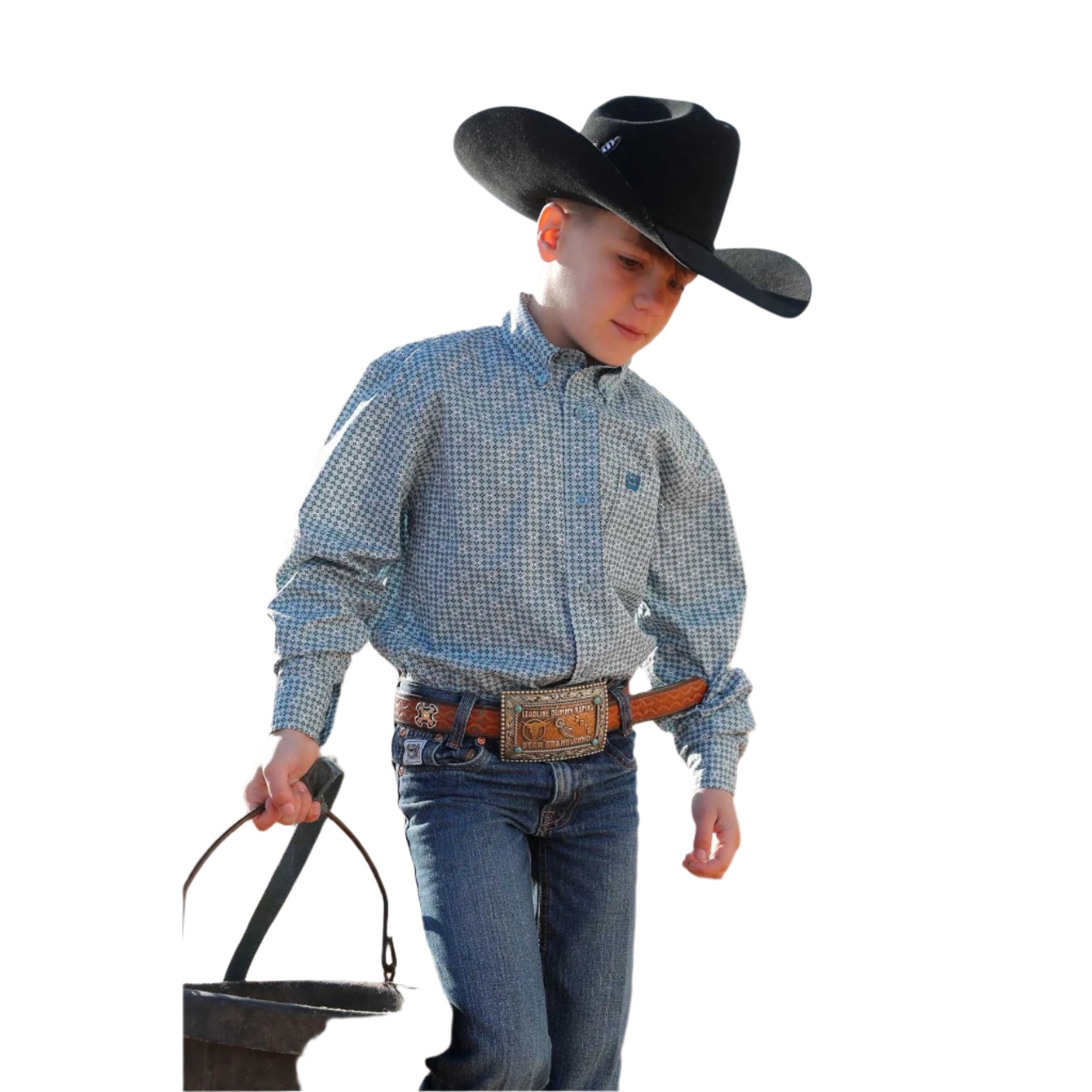 Boy's Cinch Long Sleeve Western Button-Down Shirt MTW7060371 - Crazy House Western Wear