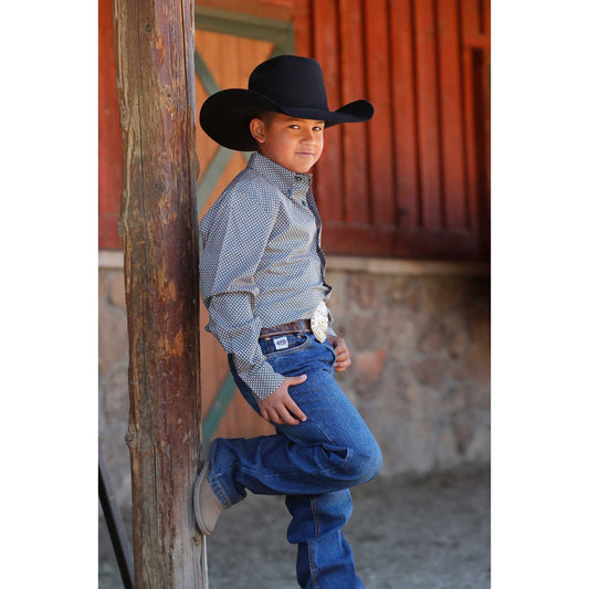 Boy's Cinch Geometric Print Button Up Shirt MTW7060388