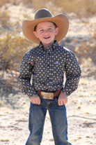 Boy's Cinch Circle Geo Print Button-Down Western Shirt MTW7060400