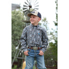 Boy's Cinch Long Sleeve Paisley Printed Button Up Shirt MTW7060416
