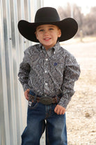Boy's Cinch Toddler Paisley Print Long Sleeve Button-Down Western Shirt MTW7061397