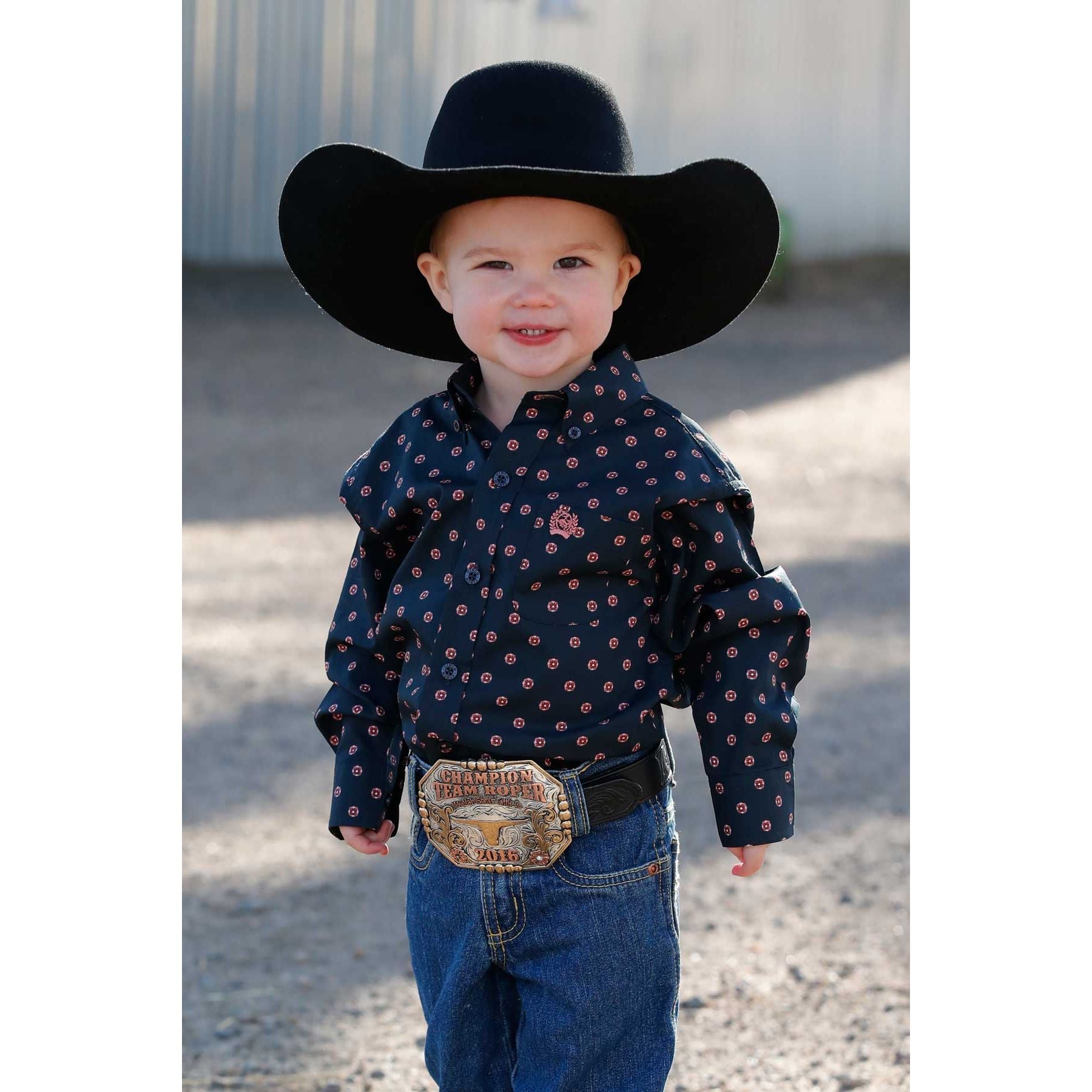 Cinch Toddler Navy Long Sleeve Button Down Shirt MTW7061401