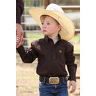 Boy's Cinch Toddler Long Sleeve Brown Western Shirt MTW7061408