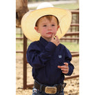 Boy's Cinch Toddler Solid Royal Blue Button Down Shirt MTW7061412