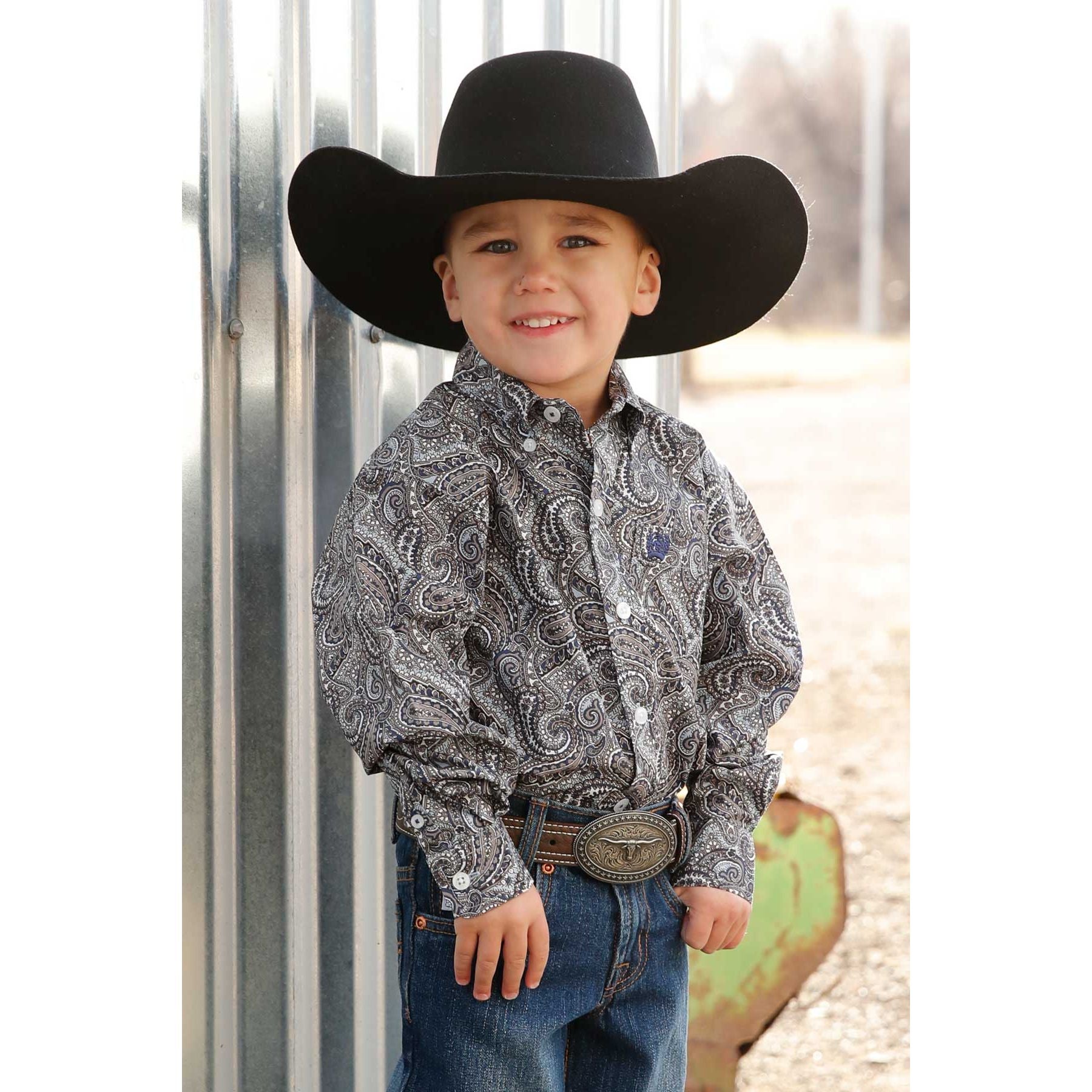 Boy's Cinch Infant Paisley Long Sleeve Shirt MTW7062397