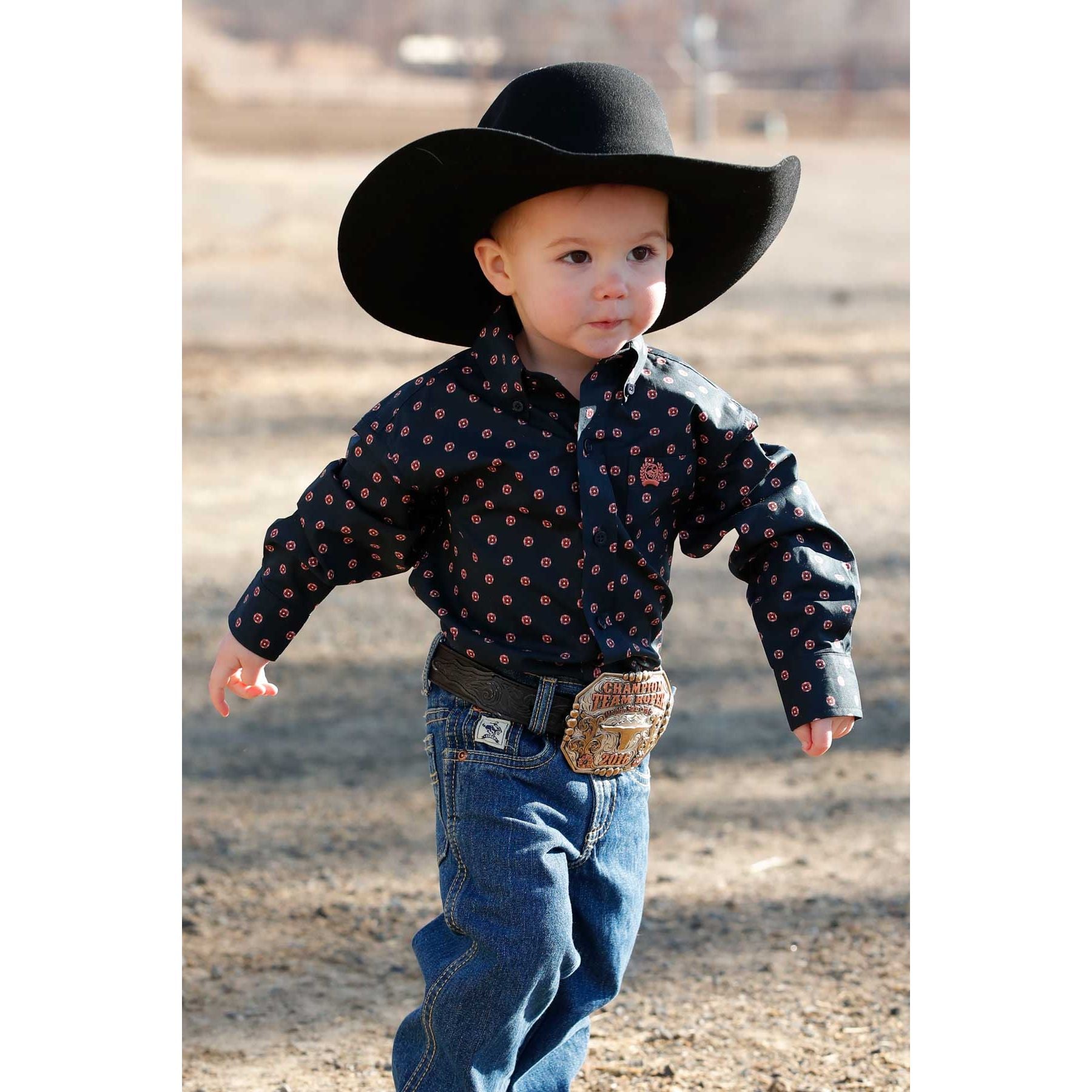 Boy's Cinch Navy Long Sleeve Button Down Shirt MTW7062401