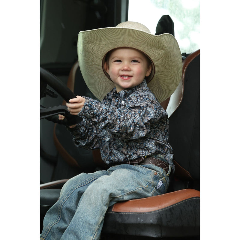 Boy's Cinch Long Sleeve Paisley Printed Button Up Shirt MTW7062416
