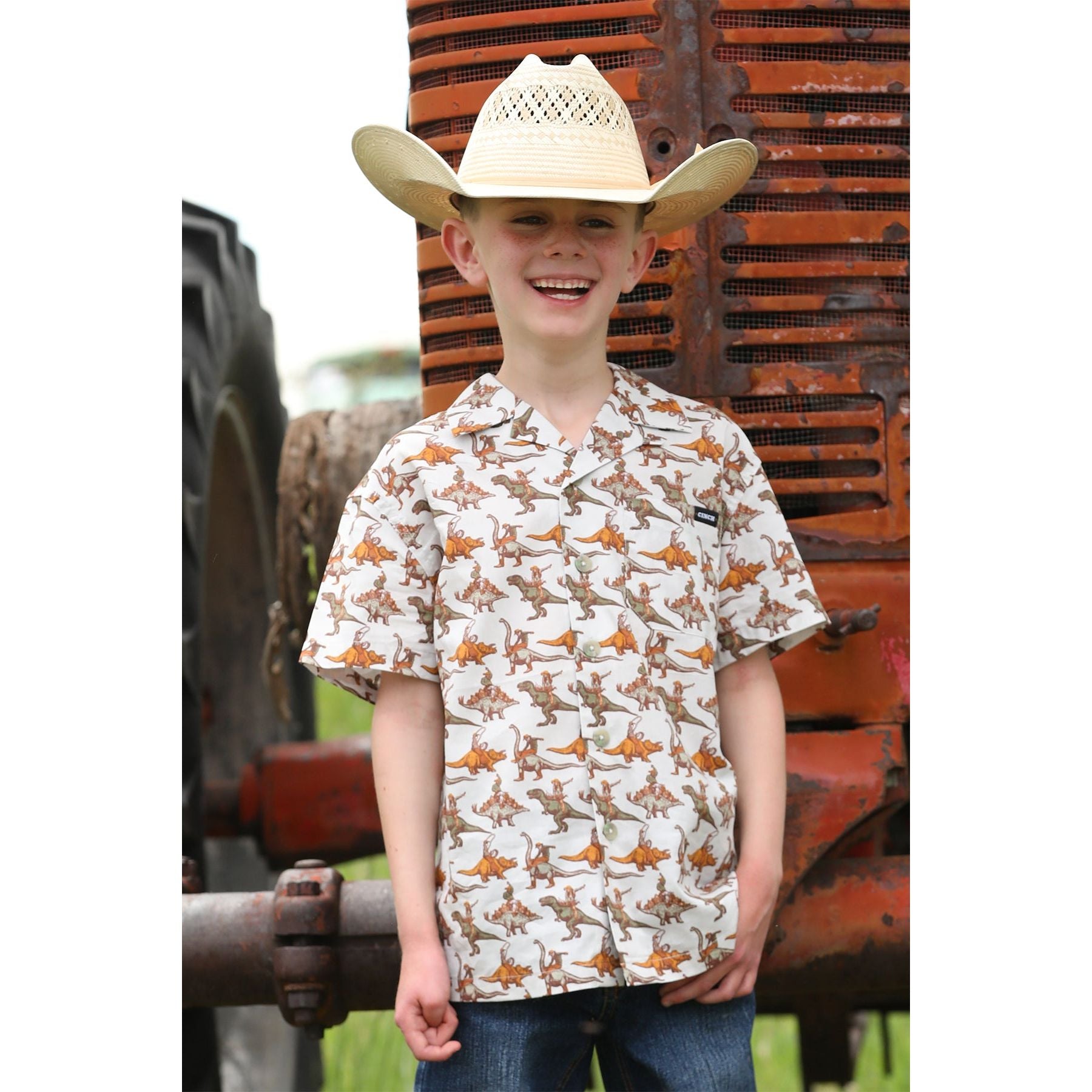Boy's Cinch Button Down Bronc-A-Saurus Shirt MTW7170004 - Crazy House Western Wear