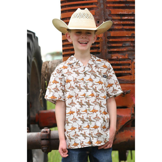 Boy's Cinch Button Down Bronc-A-Saurus Shirt MTW7170004